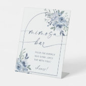 Dusty Blue Mimosa Bar Brautparty Sign Sockelschild (Vorderseite)