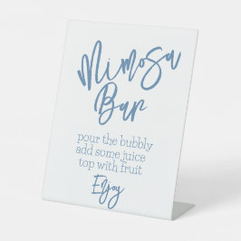 Dusty Blue Mimosa Bar Sign Sockelschild