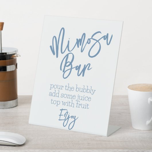 Dusty Blue Mimosa Bar Sign Sockelschild (In SItu)