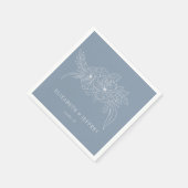 Dusty Blue Minimal Elegante Hochzeitsfeier Serviette (Ecke)