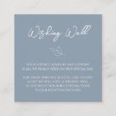 Dusty Blue Minimal Leaf Hochzeit wünschen gut Begleitkarte (Vorderseite)