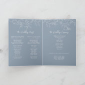Dusty Blue Minimal Leaf Hochzeitsprogramm Programm (Innenseite)