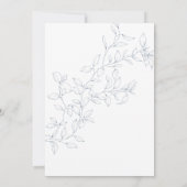 Dusty Blue Minimal Leaf Monogram Wedding Einladung (Rückseite)