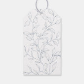 Dusty Blue Minimal Leaf Wedding Vielen Dank Geschenkanhänger (Rückseite)