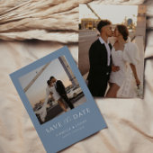 Dusty Blue Minimal Save the Date Einladung