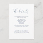 Dusty Blue Minimal Wedding Details Begleitkarte (Vorderseite)