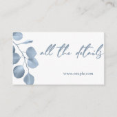 Dusty Blue Minimal Wedding Details Card Begleitkarte (Vorderseite)