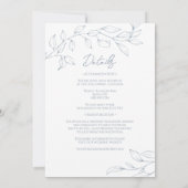 Dusty Blue Minimal Wedding Monogram Einladung (Rückseite)