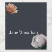 Dusty Blue Minimalblüte Weinetikett (Einzelnes Label)