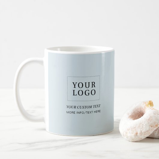 Dusty Blue | Minimale Werbeaktion für Firmenlogos Kaffeetasse (Mit Donut)