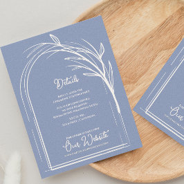Dusty Blue Minimalist Arch Botanical Wedding Begleitkarte