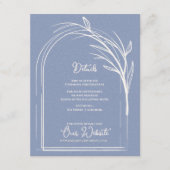 Dusty Blue Minimalist Arch Botanical Wedding Begleitkarte (Vorderseite)
