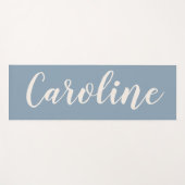 Dusty Blue Minimalist Calligraphy Personalized Yogamatte (Vorderseite (Horizontal))