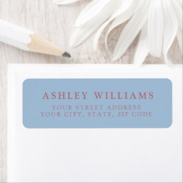 Dusty Blue Minimalist Elegant Return Stickers