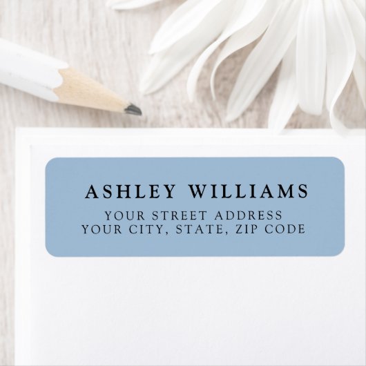 Dusty Blue Minimalist Elegant Return Stickers (Insitu)