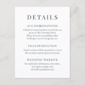 Dusty Blue Minimalist Elegant Wedding Details Einladung (Vorderseite)