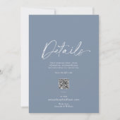 Dusty Blue Minimalist Wedding Details Card Einladung (Vorderseite)