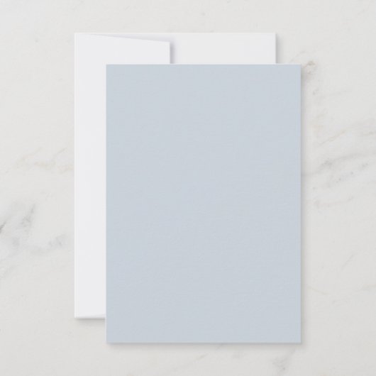 Dusty Blue Minimalist Wedding RSVP (Rückseite)