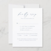 Dusty Blue Minimalist Wedding RSVP Card Karte (Vorderseite)