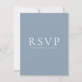 Dusty Blue Minimalist Wedding RSVP Card Karte (Rückseite)