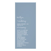 Dusty Blue Minimalistic Script Wedding Program Werbekarte (Vorne)