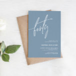 Dusty Blue Minimalistisch 40. Geburtstag Einladung<br><div class="desc">*** Bitte geben Sie H011 in den Shop Suche nach allen passenden Artikeln *** oder besuchen Sie unsere Dusty Blue Minimalistisch Collection. *** Dieses hochwertige Design ist einfach zu anpassen, um Ihre Hochzeitsfarben, Stile und Thema. Für weitere Anpassungen klicken Sie bitte auf den Link "Edit using Design Tool" und verwenden...</div>