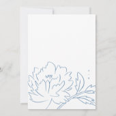 Dusty Blue Minimalistisch Botanical Wedding Einladung (Rückseite)