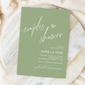 Dusty Blue Minimalistisch Couples Dusche Einladung