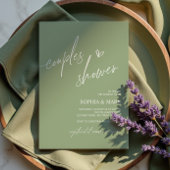 Dusty Blue Minimalistisch Couples Dusche Einladung