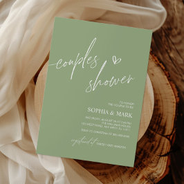 Dusty Blue Minimalistisch Couples Dusche Einladung