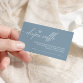 Dusty Blue Minimalistisch Diaper Raffle Enclosure Begleitkarte