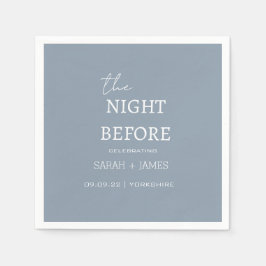 Dusty Blue Minimalistisch die Nacht vor der Hochze Serviette