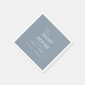 Dusty Blue Minimalistisch die Nacht vor der Hochze Serviette (Ecke)