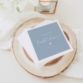 Dusty Blue minimalistisch elegante Kalligraphie Br Serviette