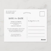 Dusty Blue Minimalistisch Foto Save the Date Postkarte (Rückseite)