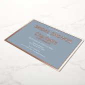 Dusty Blue Minimalistisch Gold Border Brautparty Folieneinladung (Gedreht)