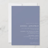 Dusty Blue Minimalistisch Layout Classic Wedding Einladung (Vorderseite)