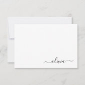 Dusty Blue Minimalistisch Modern Monogram Elegant Dankeskarte (Vorderseite)