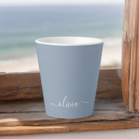 Dusty Blue Minimalistisch Modern Monogram Elegant