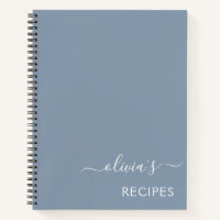 Dusty Blue Minimalistisch Modern Monogram Elegant