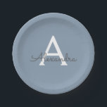 Dusty Blue Minimalistisch Modern Monogram Elegant Pappteller<br><div class="desc">Einführen in unsere Dusty Blue Minimalistisch Modern Monogram Elegant Collection: Erhöhen Sie Ihren Stil mit schlichter Eleganz und zeitlosem Charme. Unsere Kollektion präsentiert minimalistische Designs in einer beruhigenden, staubblauen Farbe, die durch elegante Monogramme nach Ihrem Geschmack ergänzt wird. Von der edlen Schreibwaren bis hin zum vielseitigen Zubehör - jedes Stück...</div>