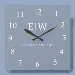 Dusty Blue Minimalistisch Modern Monogram Elegant Quadratische Wanduhr<br><div class="desc">Einführen in unsere Dusty Blue Minimalistisch Modern Monogram Elegant Collection: Erhöhen Sie Ihren Stil mit schlichter Eleganz und zeitlosem Charme. Unsere Kollektion präsentiert minimalistische Designs in einer beruhigenden, staubblauen Farbe, die durch elegante Monogramme nach Ihrem Geschmack ergänzt wird. Von der edlen Schreibwaren bis hin zum vielseitigen Zubehör - jedes Stück...</div>