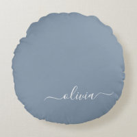 Dusty Blue Minimalistisch Modern Monogram Elegant