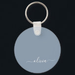 Dusty Blue Minimalistisch Modern Monogram Elegant Schlüsselanhänger<br><div class="desc">Einführen in unsere Dusty Blue Minimalistisch Modern Monogram Elegant Collection: Erhöhen Sie Ihren Stil mit schlichter Eleganz und zeitlosem Charme. Unsere Kollektion präsentiert minimalistische Designs in einer beruhigenden, staubblauen Farbe, die durch elegante Monogramme nach Ihrem Geschmack ergänzt wird. Von der edlen Schreibwaren bis hin zum vielseitigen Zubehör - jedes Stück...</div>