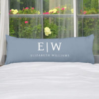 Dusty Blue Minimalistisch Modern Monogram Elegant