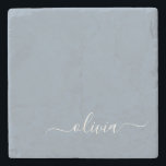 Dusty Blue Minimalistisch Modern Monogram Elegant Steinuntersetzer<br><div class="desc">Einführen in unsere Dusty Blue Minimalistisch Modern Monogram Elegant Collection: Erhöhen Sie Ihren Stil mit schlichter Eleganz und zeitlosem Charme. Unsere Kollektion präsentiert minimalistische Designs in einer beruhigenden, staubblauen Farbe, die durch elegante Monogramme nach Ihrem Geschmack ergänzt wird. Von der edlen Schreibwaren bis hin zum vielseitigen Zubehör - jedes Stück...</div>