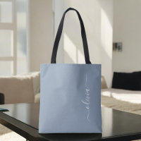 Dusty Blue Minimalistisch Modern Monogram Elegant