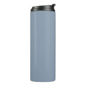 Dusty Blue Minimalistisch Modern Monogram Elegant Thermosbecher (Nach links gedreht)