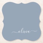 Dusty Blue Minimalistisch Modern Monogram Elegant Untersetzer<br><div class="desc">Einführen in unsere Dusty Blue Minimalistisch Modern Monogram Elegant Collection: Erhöhen Sie Ihren Stil mit schlichter Eleganz und zeitlosem Charme. Unsere Kollektion präsentiert minimalistische Designs in einer beruhigenden, staubblauen Farbe, die durch elegante Monogramme nach Ihrem Geschmack ergänzt wird. Von der edlen Schreibwaren bis hin zum vielseitigen Zubehör - jedes Stück...</div>