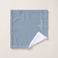 Dusty Blue Minimalistisch Modern Monogram Elegant